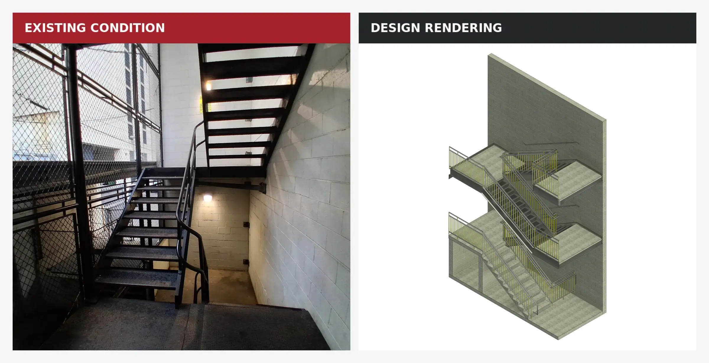 111 s church st existing condition design rendering comparison