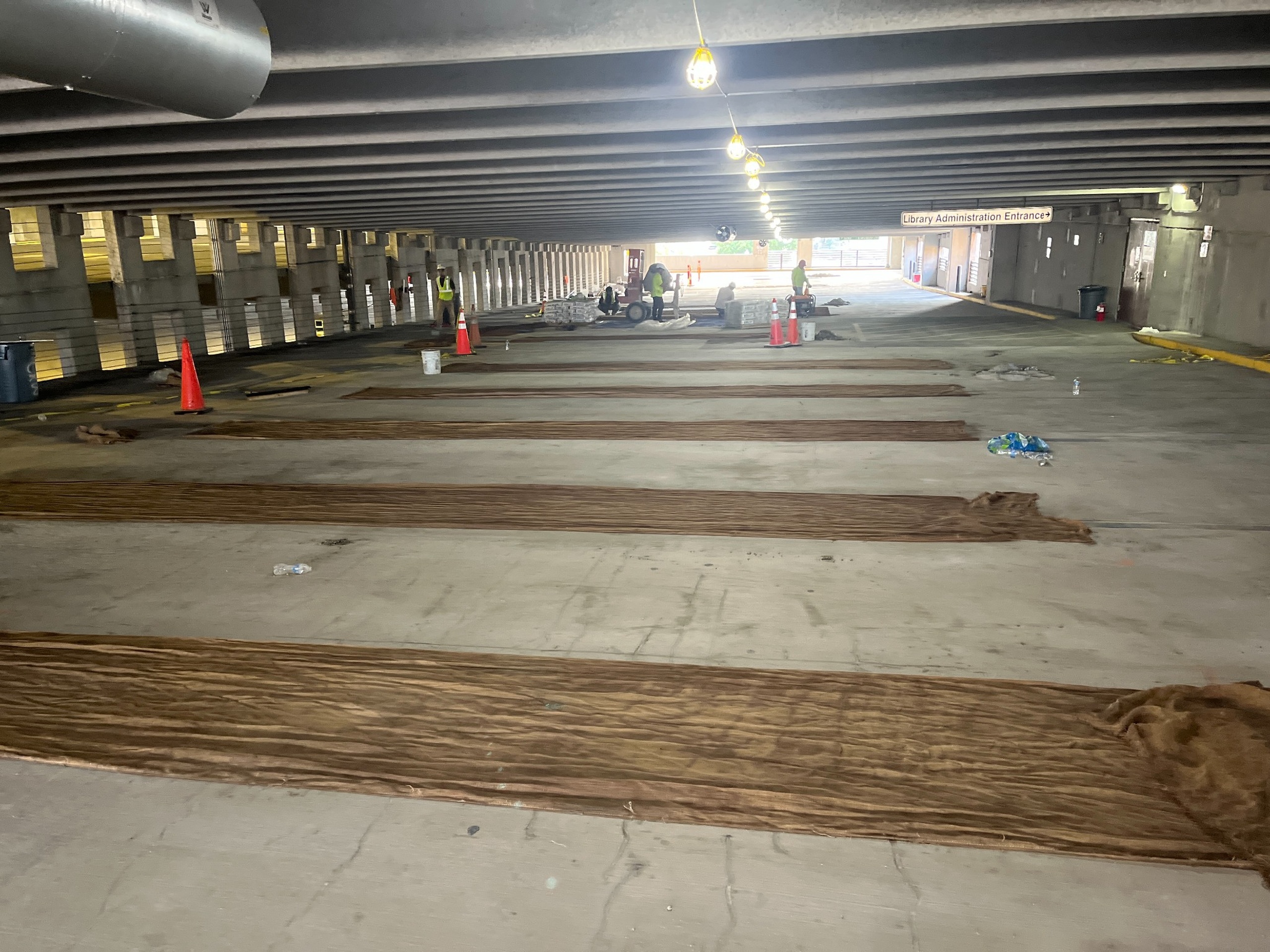 Hot weather curing protection for new parking deck concrete repairs