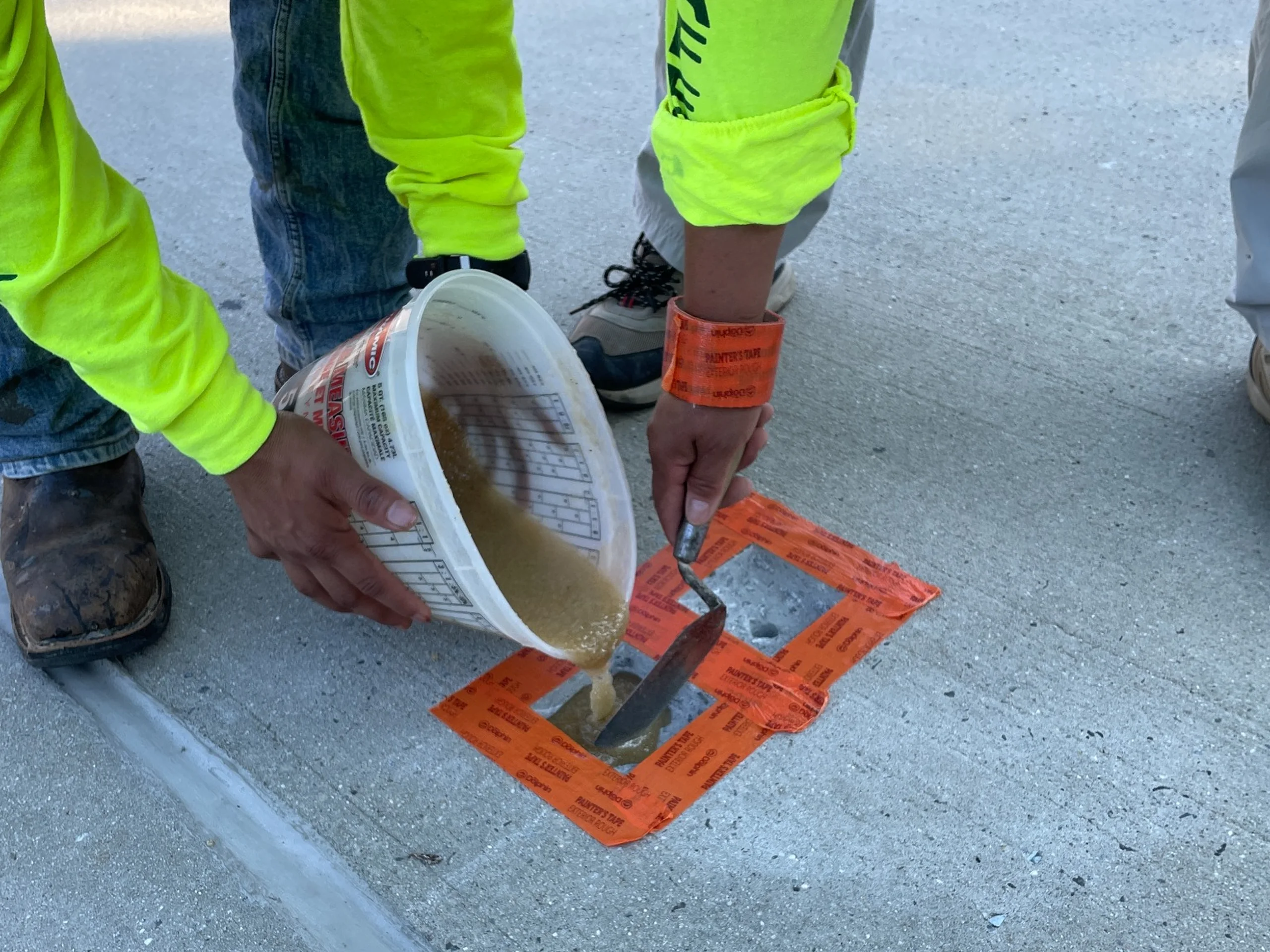 Anchor installation for shear connector repairs at the Porter Building parking deck